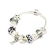 TOC BEADZ Pandora Design Music Note Black and White Bead Bracelet