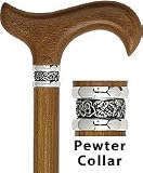 Walking Cane - Afromosia wood with Pewter Collar