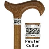 Walking Cane - Afromosia wood with Pewter Collar