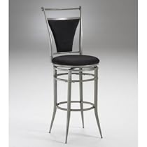 Hot Sale CIERRA SWIVEL BAR STOOL with BLACK FAUX SUEDE (PEWTER) (45"H x 17"W x 20"D)
