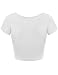 Juniors Crop Tops with Short Sleeves, Medium,White