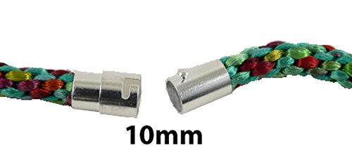 Kumihimo Findings: 10mm Integral End Caps/Magnetic Clasp Complete (Package of 4 Sets) with Instructions