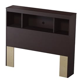 Delano Bookcase Headboard - Chocolate (39) by South Shore Furniture