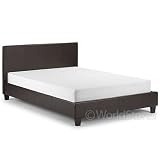Leather Double Bed with Silentnight Miracoil Mattress