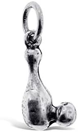 It's Sterling Silver Authentic 925 Sterling Silver Bowling Pin & Ball Charm High Polish Finish