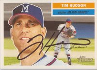 Tim Hudson, Atlanta Braves, 2005 Topps Heritage Autographed Card