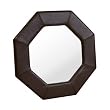 Macario Dark Brown Leather Frame Mirror By Wholesale Interiors