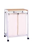 Zeller 18606 W&auml;sche-Rollwagen, Bamboo/Chrom / 63.5 x 32.5 x 83.5
