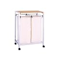 Zeller 18606 W�sche-Rollwagen, Bamboo/Chrom / 63.5 x 32.5 x 83.5