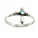 Sterling Silver Light Blue cz Cross Ring