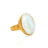 Oval Moonstone & Vermeil Ring