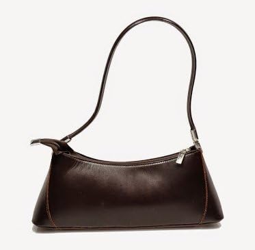 Italian Genuine Leather Calf Skin Handmade Handbag in Dark Brown (Dark Brown)