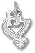 New Orleans Saints Solid Sterling Silver ''I Heart'' Logo 1/2'' Pendant