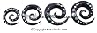 WATER BUFFALO HORN DOUBLE SPIRAL WITH PAUA SHELL INLAY SPHRNPIN2- 2G