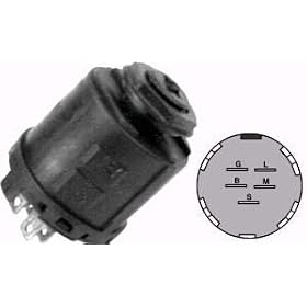 Lawn Tractor Ignition Switch; Craftsman, Poulan, Sears, Wizard, Husqvarna 144921 163088 178744;... by Rotary