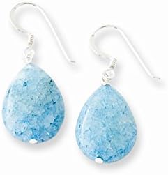 Sterling Silver Small Crack Aventurine Turquoise Tear Drop Earrings