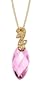 10k Yellow Gold Pink Amethyst Pendant, 18"