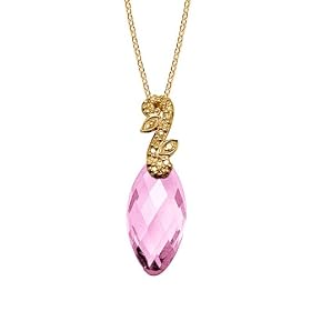 10k Yellow Gold Pink Amethyst Pendant, 18 by