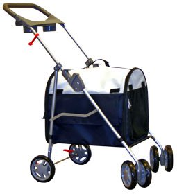 Pet Cat & Dog Easy Going Stroller - Navy Blue