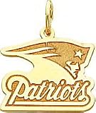 14K Gold NFL New England Patriots Logo Charm