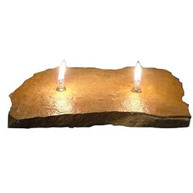 ArtisanStreet's Double Wick Natural Stone Oil Candle. Hand Crafted. Use like Oil Lamps and... by ArtisanStreet