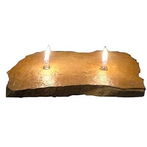 ArtisanStreet's Double Wick Natural Stone Oil Candle. Hand Crafted. Use like Oil Lamps and...