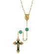 The Vatican Library Collection Green Hand Enameled Limited Edition Gold-Tone Tone Rosary