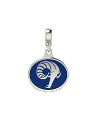 Rhode Island Rams Collegiate Jewelry Drop Charm Fits Most Pandora Style Bracelets. High Quality Drop, Fast Shipping.