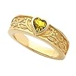14K Yellow Gold Citrine Heart Ring
