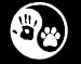 Ying yang human hand dog paw hunter vinyl window decal sticker.