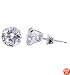 7 MM Round Clear Cubic Zirconia 925 Sterling Silver Post Stud Earrings