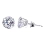 Sterling Silver Cubic Zirconia 7 MM Round Stud Earrings