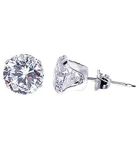 Amazon.com: se-ro-czc-7m Sterling Silver 7mm Round Clear Cubic Zirconia Post Stud Earrings: Jewelry