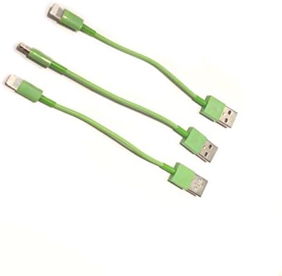 SeattleTech Pack of 3 New 10cm 4in 8Pin Short Charge USB Data Cable for iPhone 5 5S iPod-Green