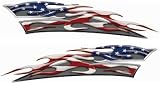 Reflective American Flag Motorcycle Gas Tank Flame Decals