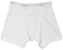 Calvin Klein Mens Two Button Knit Boxer Short White