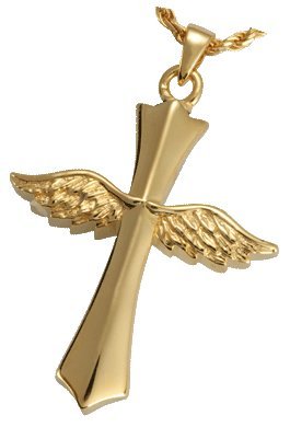 Pet Cremation Jewelry: Winged Cross