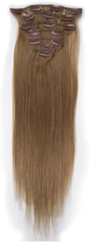 YONNA 20" 10pcs Hair Weight 3.5oz Clips in Remy Human Hair Extensions 24 Colors for Women Beauty Hot Sale (#12-light golden brown)