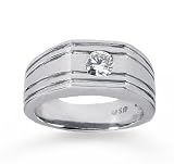 14k White Gold Round Bezel 1/2 Carat Mens Diamond Ring 31jyfen LPL. SL160 14k White Gold Round Bezel 1/2 Carat Mens Diamond Ring