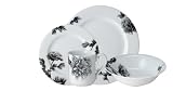 Royal Worcester Black Peony 4 piece place setting- Dinner, Salad, Cereal Bowl and Mug
