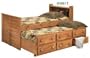 Pine Crafter Bookcase Captain Bed w/ Twin Trundle Unit