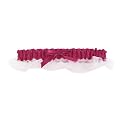 Jean M. Satin and Chiffon Garter- Fuchsia/ White