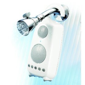 Wireless Waterproof Shower Speaker With Dock Transmitter --- Connect Your Radio, Ipod Touch, iPhone, Ipod Classic , Ipod Nano, Ipod shuffle, Sandisk Sansa, Creative Zen Or Any MP3 Players