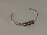 Navajo Sterling Silver Bracelet with Coral - BR-0030