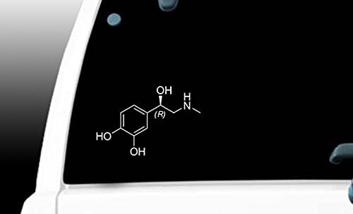 Adrenaline Epinepherine Molecule Molecular Model - 6" White Vinyl Decal Sticker Car Macbook Laptop