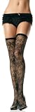Lycra Floral Net Thigh High W/Elastic Top