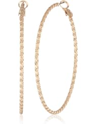 Kensie "Shine Bright" Gold-Plated Large Diamond Cut Hoop Earrings