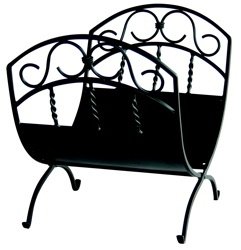 UniFlame BLACK WROUGHT IRON LOG RACK W/ SCROLLS Log Rack For Shopping Deals