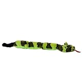 Kyjen Plush Puppies Invincible 3 Squeaker Snake, Green and Black