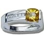 .09 ct Checkercut Citrine Ladies White Ring